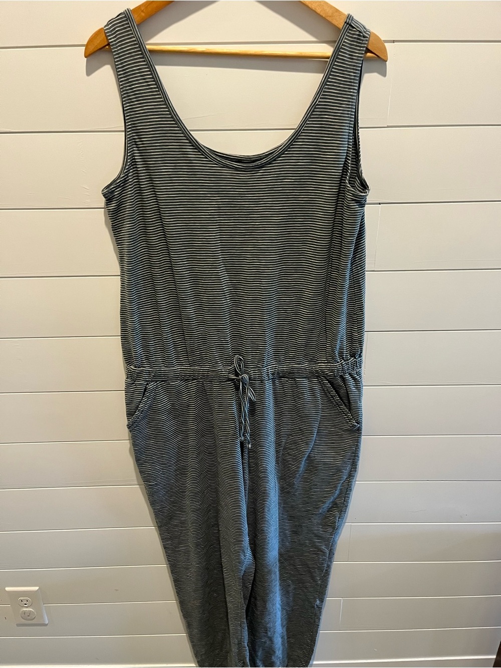Pact Grey Striped Kids One-Piece Jumpsuit
